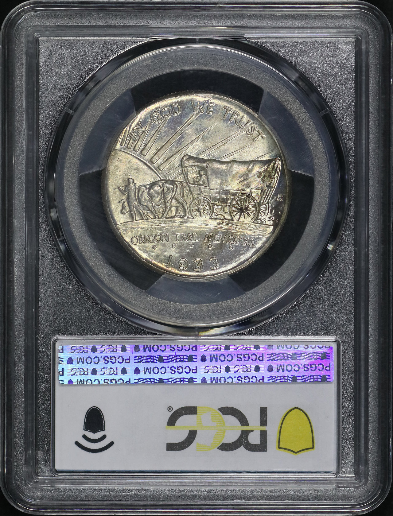 Reverse of this 1933-D 50C Oregon Silver Commemorative PCGS MS-67+ CAC