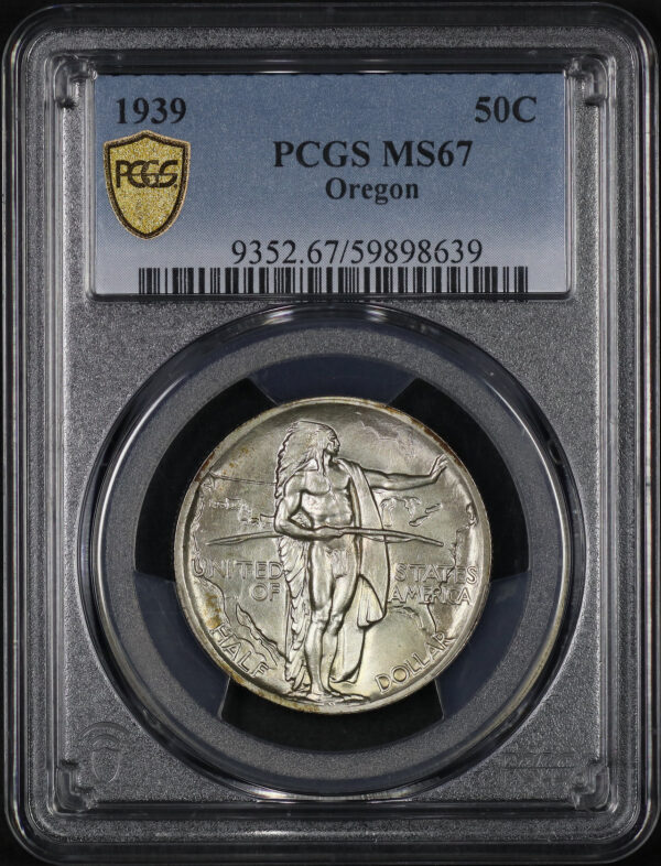 Obverse of this 1939 50C Oregon Silver Commemorative PCGS MS-67