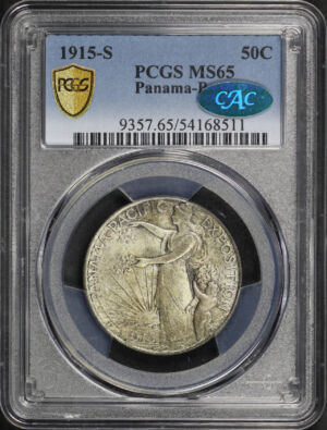 Obverse of this 1915-S 50C Panama-Pacific Silver Commemorative PCGS MS-65 CAC