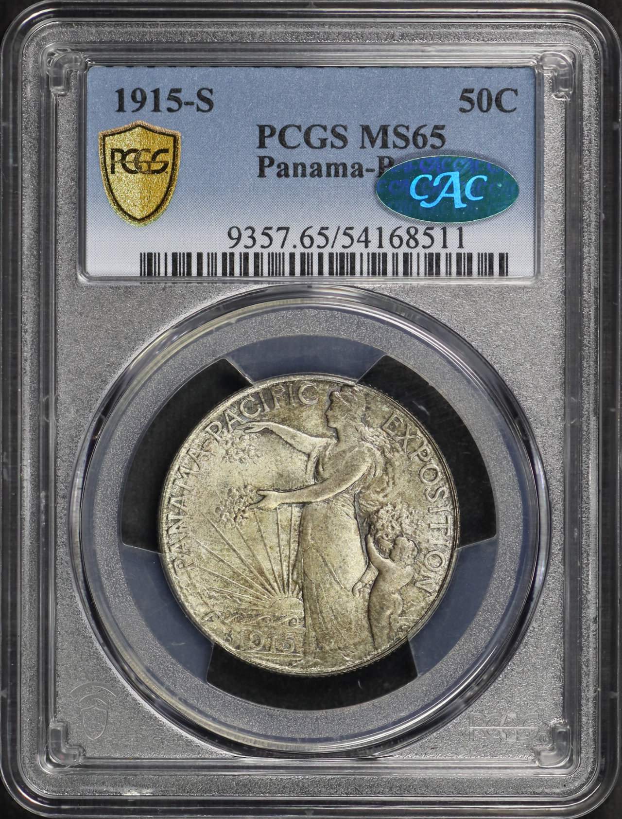 Obverse of this 1915-S 50C Panama-Pacific Silver Commemorative PCGS MS-65 CAC