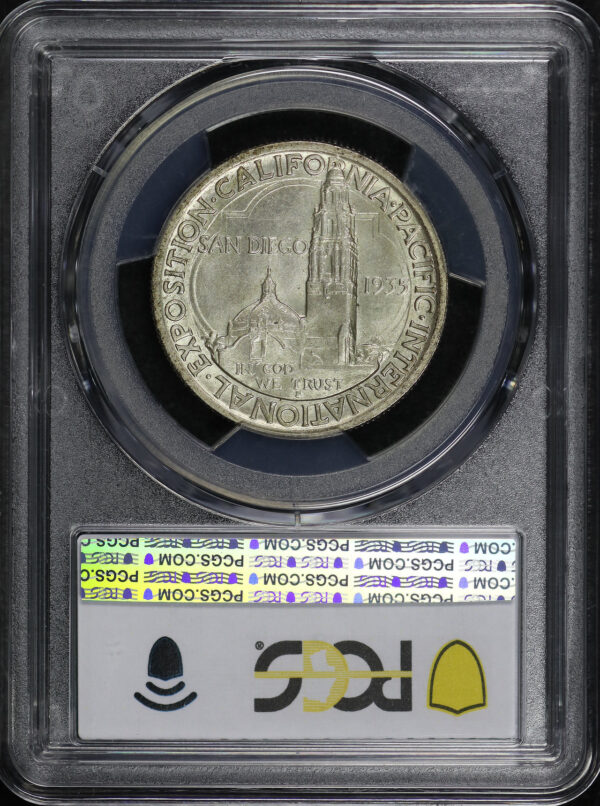 Reverse of this 1935-S 50C San Diego Silver Commemorative PCGS MS-64