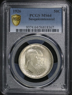 Obverse of this 1926 50C Sesquicentennial Silver Commemorative PCGS MS-64