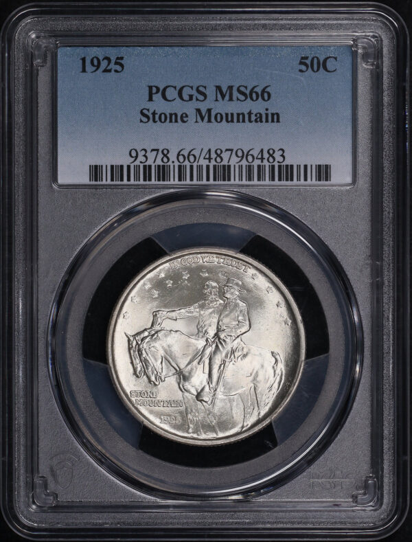 Obverse of this 1925 50C Stone Mountain Silver Commemorative PCGS MS-66