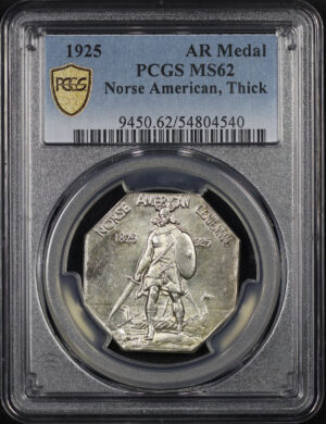Obverse of this 1925 Norse American Medal NGC MS-62