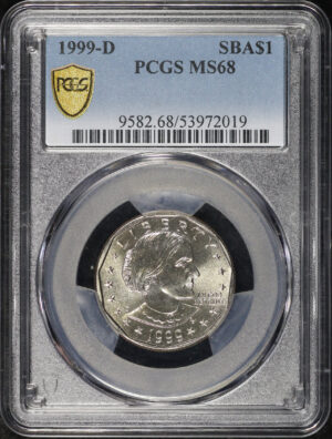 Obverse of this 1999-D Susan B. Anthony Dollar PCGS MS-68