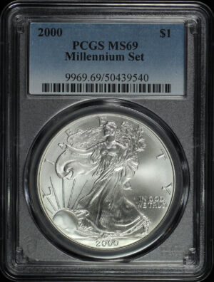 Obverse of this 2000 Silver Eagle PCGS MS-69 Millennium Set