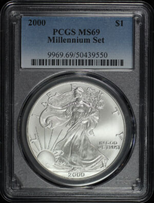 Obverse of this 2000 Silver Eagle PCGS MS-69 Millennium Set