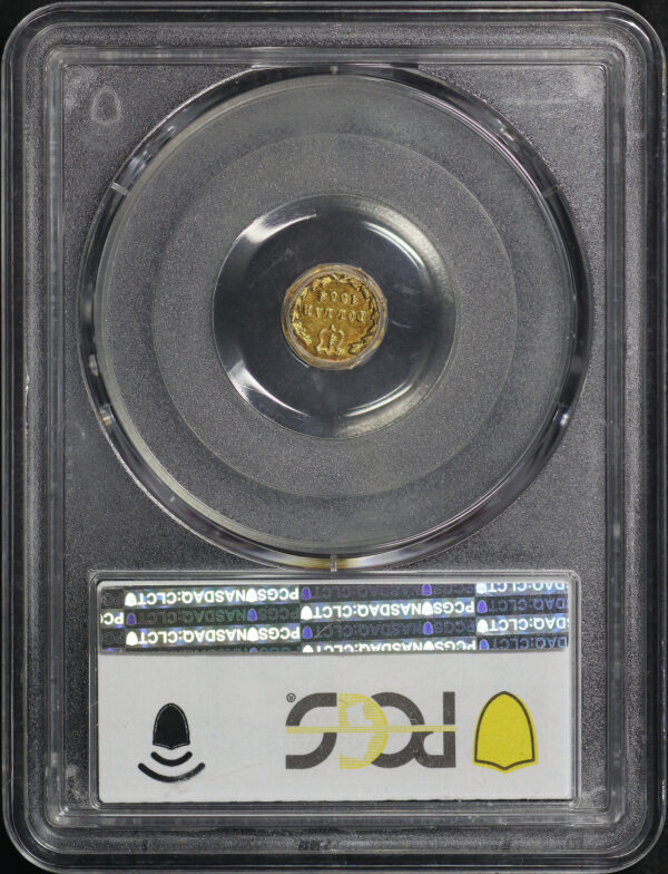 Reverse of this 1864 25G BG-735 California Fractional Gold PCGS MS-63
