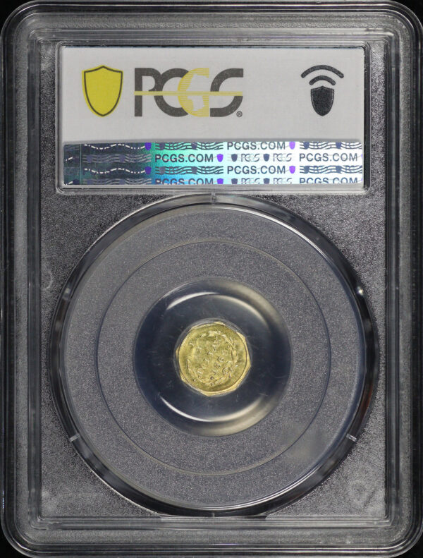 Reverse of this 1869 G50C BG-907 Octagonal Liberty California Fractional Gold PCGS MS-66