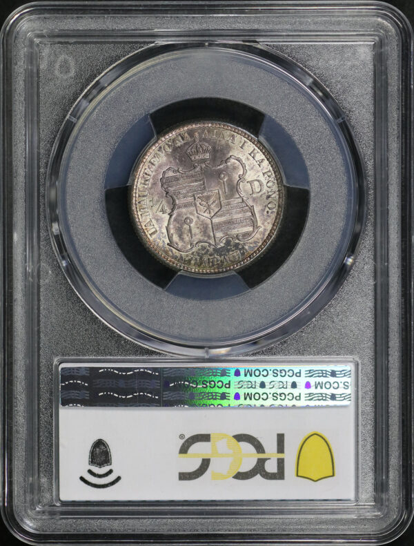 Reverse of this 1883 Liberty Seated Quarter Hawaii PCGS MS-63