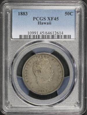 Obverse of this 1883 Hawaii Half Dollar PCGS XF-45