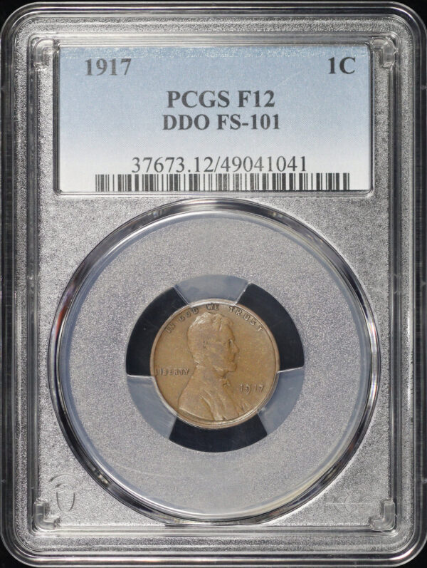 1917 Doubled Die Obverse Lincoln Cent Wheat Reverse FS-101 PCGS F-12 ...