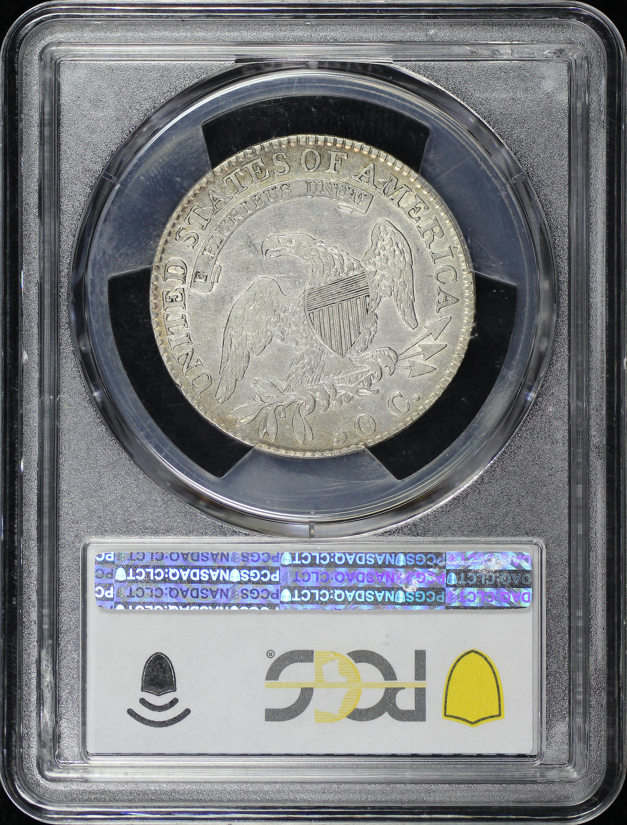 Reverse of this 1818/7 Capped Bust Half Dollar Overton 102 Small 8 PCGS VF-35