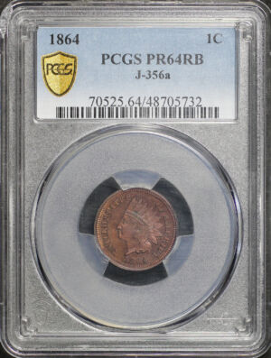 Obverse of this 1864 Patterns J-356a 1C PCGS PR-64 RB