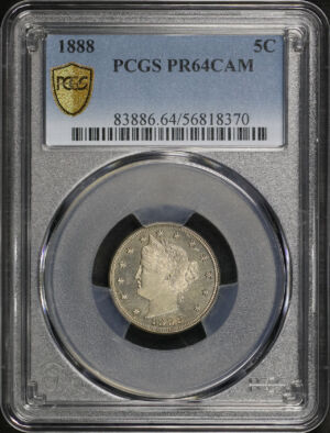 Obverse of this 1888 Liberty Nickel PCGS PR-64 CAM