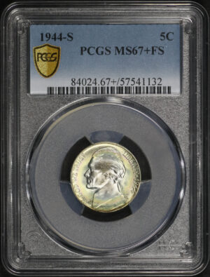 Obverse of this 1944-S Jefferson Nickel PCGS MS-67+ FS