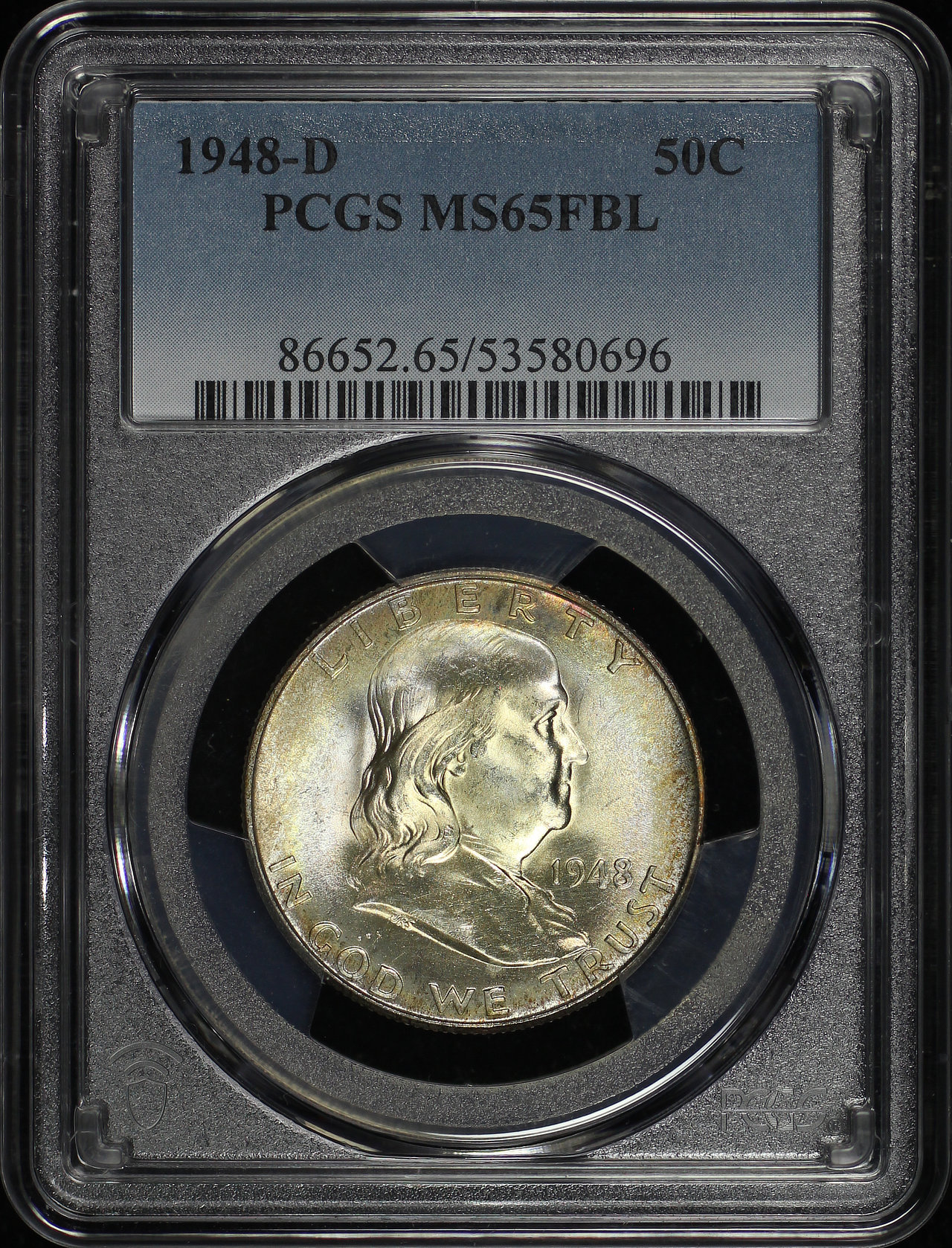 1948-D Franklin Half Dollar PCGS MS-65 FBL
