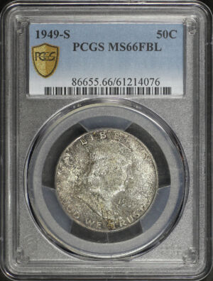 Obverse of this 1949-S Franklin Half Dollar PCGS MS-66 FBL