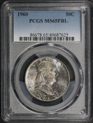 Obverse of this 1960 Franklin Half Dollar PCGS MS-65 FBL