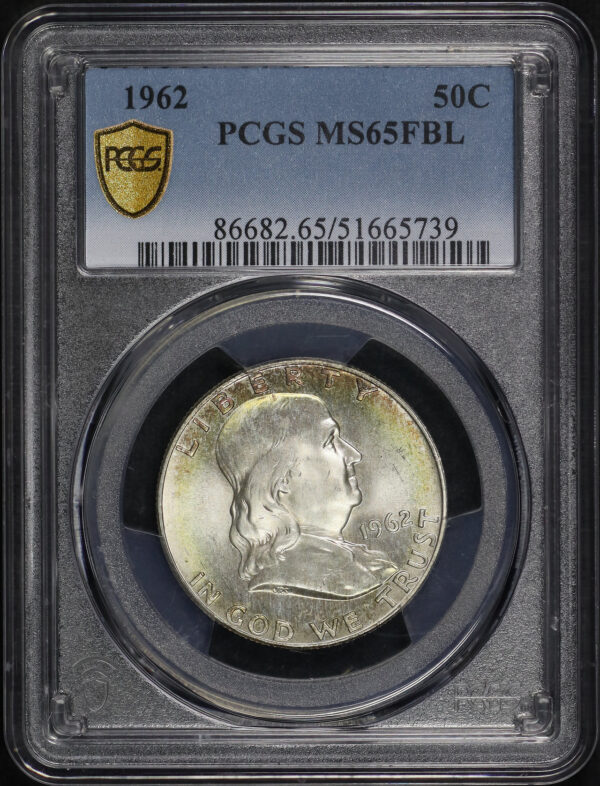 Obverse of this 1962 Franklin Half Dollar PCGS MS-65 FBL