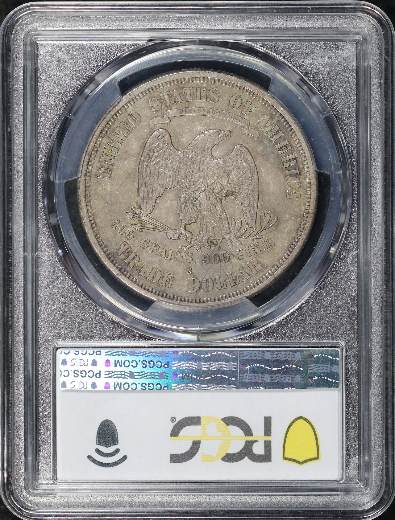 Reverse of this 1876-S Trade Dollar PCGS XF-45 Chopmarked