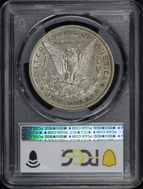 Reverse of this 1890-CC Morgan Dollar Tailbar PCGS XF-45