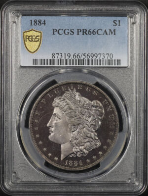 Obverse of this 1884 Morgan Dollar PCGS PR-66 CAM