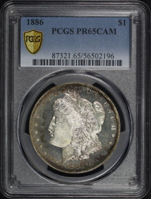 Obverse of this 1886 Morgan Dollar PCGS PR-65 CAM