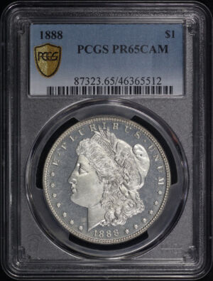 Obverse of this 1888 Morgan Dollar PCGS PR-65 CAM