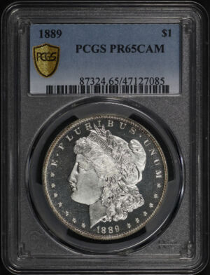 Obverse of this 1889 Morgan Dollar PCGS PR-65 CAM