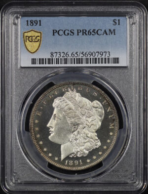 Obverse of this 1891 Morgan Dollar PCGS PR-65 CAM