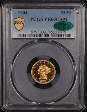 Obverse of this 1904 Liberty Head $2.5 PCGS PR-66 CAM CAC