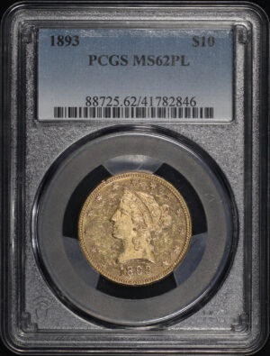 Obverse of this 1893 Liberty Head $10 PCGS MS-62 PL