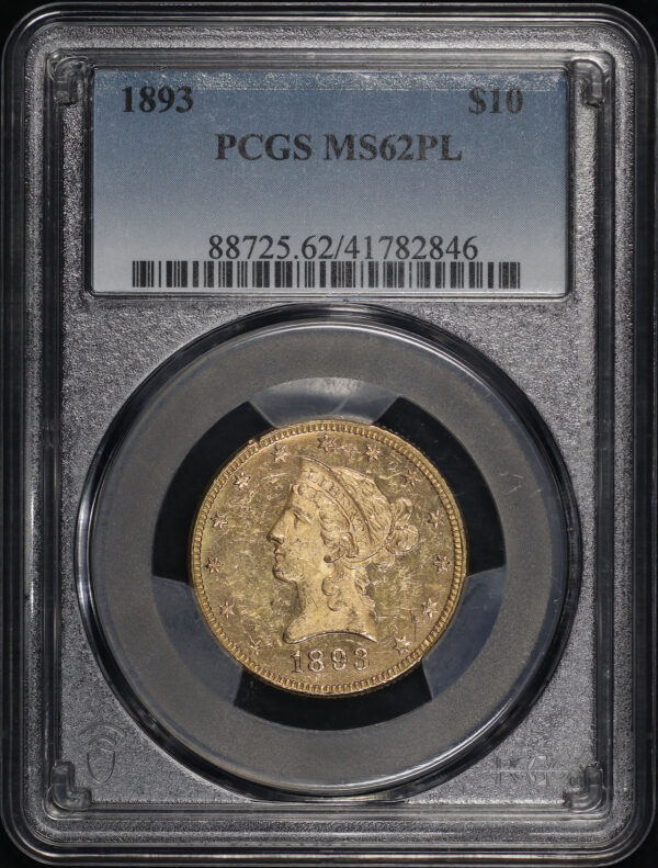 Obverse of this 1893 Liberty Head $10 PCGS MS-62 PL