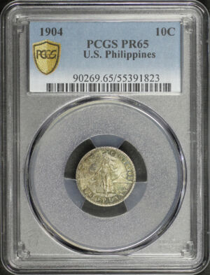Obverse of this 1904 U.S. Philippines 10C PCGS PR-65