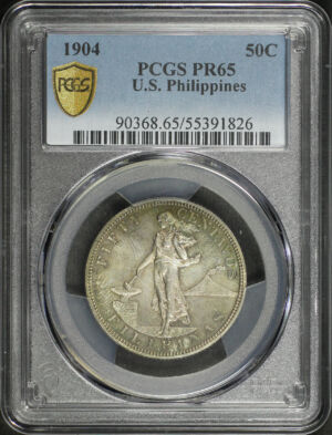 Obverse of this 1904 U.S. Philippines 50C PCGS PR-65