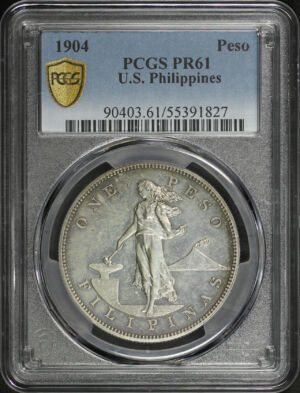 Obverse of this 1904 U.S. Philippines Peso PCGS PR-61