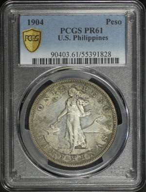 Obverse of this 1904 U.S. Philippines Peso PCGS PR-61