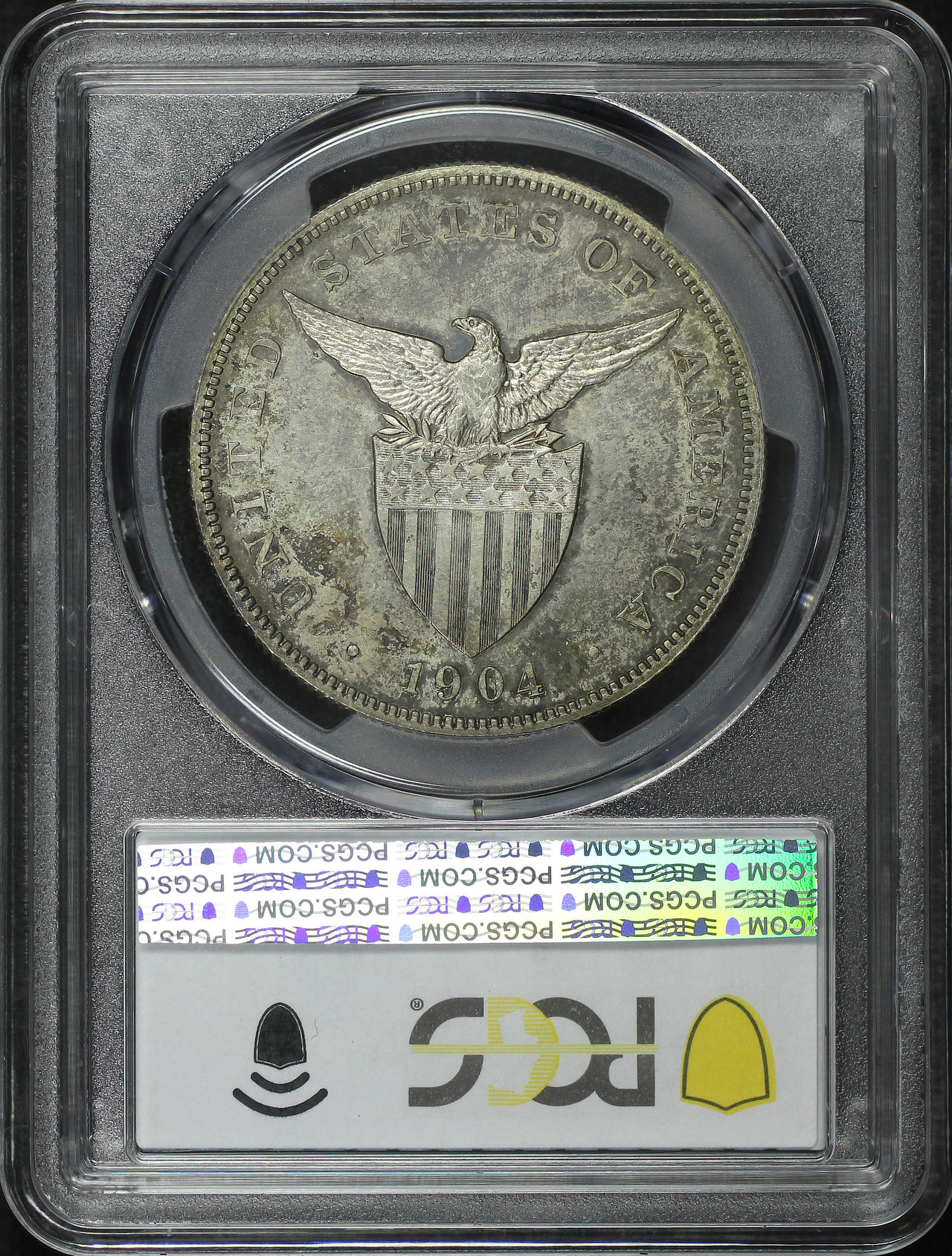 Reverse of this 1904 U.S. Philippines Peso PCGS PR-61