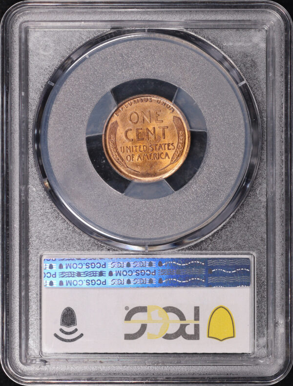 Reverse of this 1909-S/Horizontal S Lincoln Cent Wheat Reverse PCGS MS-64 RB