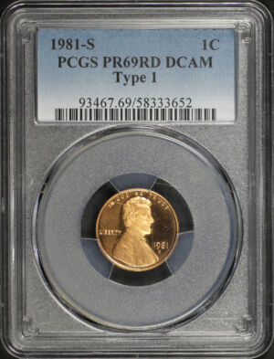 Obverse of this 1981-S Lincoln Cent Modern Type 1 PCGS PR-69 DCAM