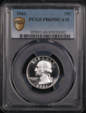 Obverse of this 1961 Washington Quarter PCGS PR-69 DCAM