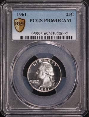 Obverse of this 1961 Washington Quarter PCGS PR-69 DCAM