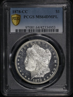 Obverse of this 1878-CC Morgan Dollar PCGS MS-64 DMPL