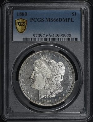 Obverse of this 1880 Morgan Dollar PCGS MS-66 DMPL