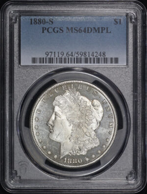 Obverse of this 1880-S Morgan Dollar PCGS MS-64 DMPL