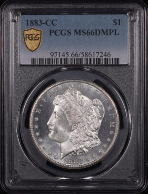 Obverse of this 1883-CC Morgan Dollar PCGS MS-66 DMPL