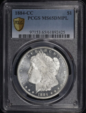 Obverse of this 1884-CC Morgan Dollar PCGS MS-65 DMPL