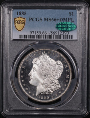 Obverse of this 1885 Morgan Dollar PCGS MS-66+ DMPL CAC