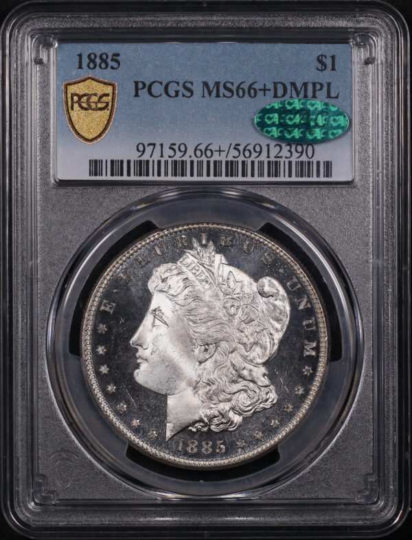 Obverse of this 1885 Morgan Dollar PCGS MS-66+ DMPL CAC
